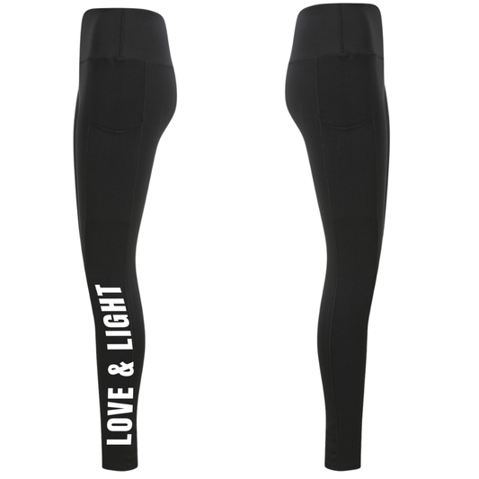 Love & Light Range | Black Fitted Leggings | Adult Leggings