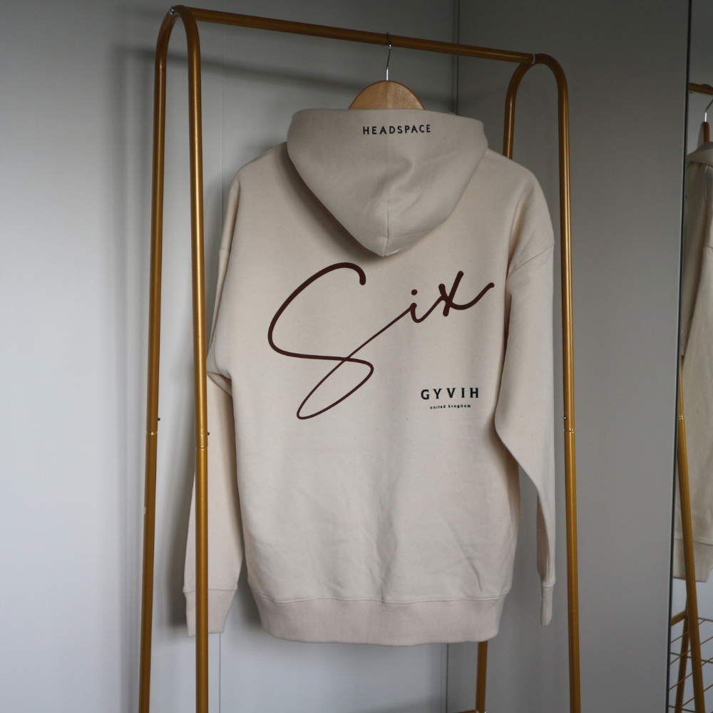 Six Hoodie | Got Your Six Headspace | Mental Health Hoodie | Natural Raw