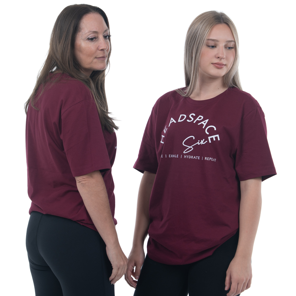 Simple T-shirt | HEADSPACE | Maroon and White