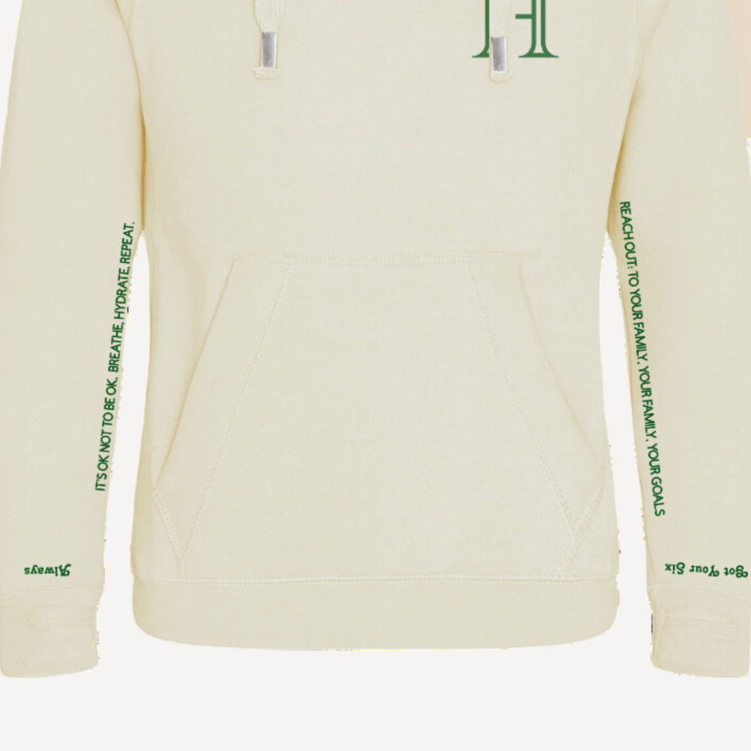 ALWAYS | Vanilla & Khaki Cross Neck Hoodie | Heavyweight Any Gender Hoodie
