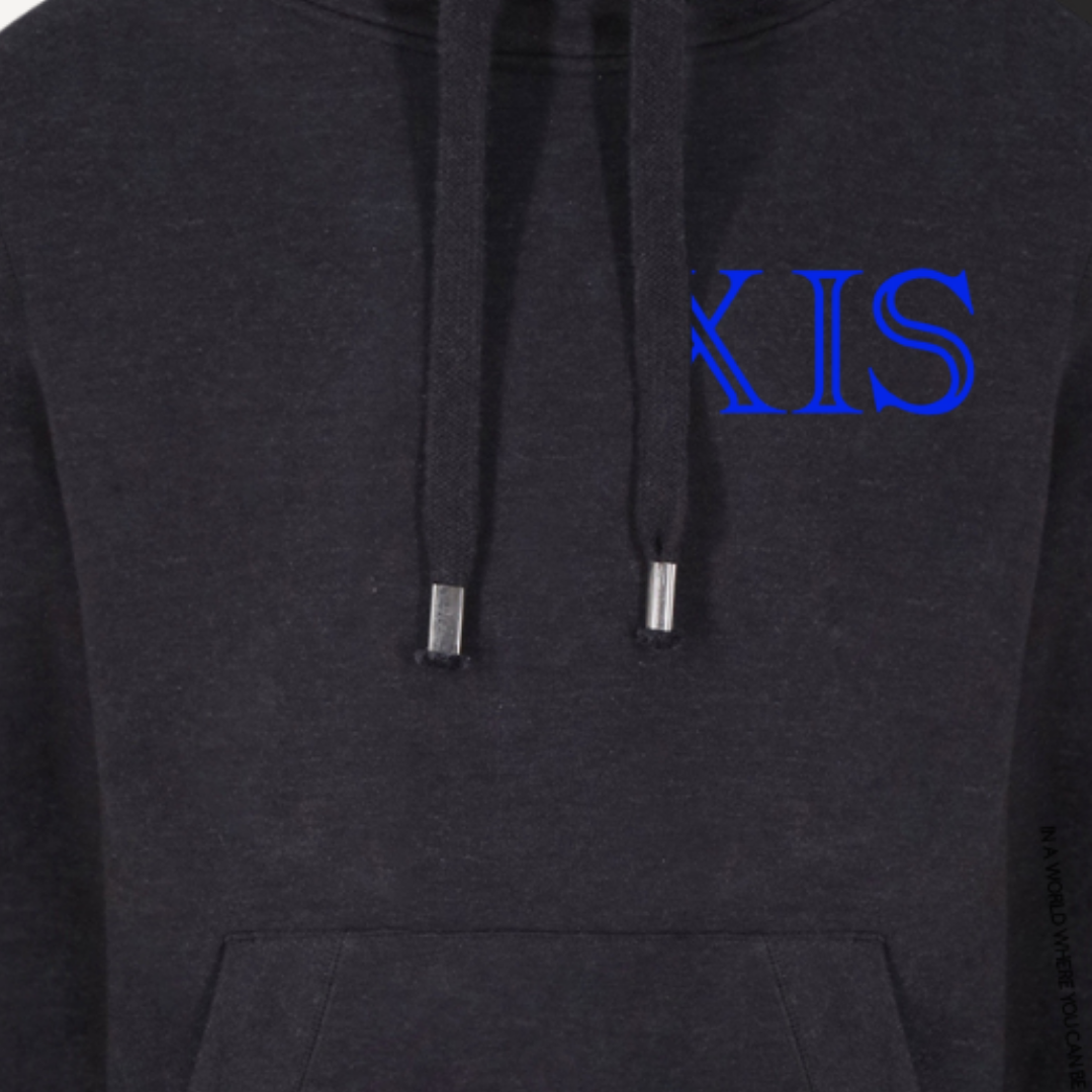 BREATH | Black Smoke Cross Neck Hoodie | Heavyweight Any Gender Hoodie