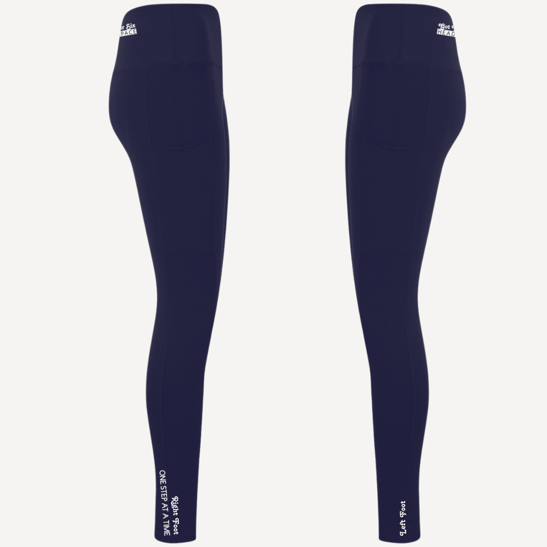 Navy Blue Fitted Leggings with Pocket | Adult Leggings