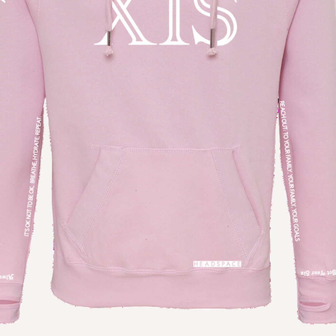 SAFE | Baby Pink Cross Neck Hoodie | Heavyweight Any Gender Hoodie