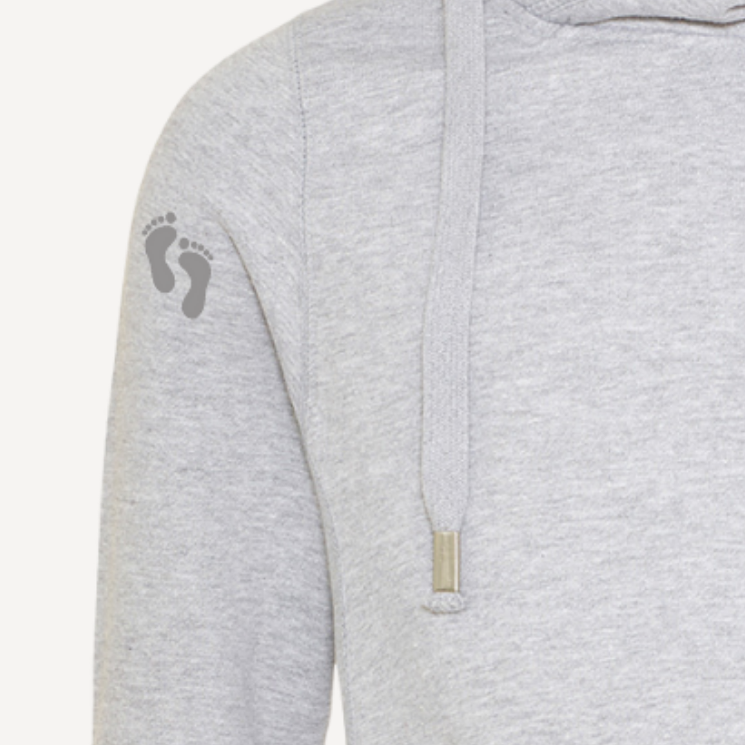 STEPS | Light Grey Cross Neck Hoodie | Heavyweight Any Gender Hoodie