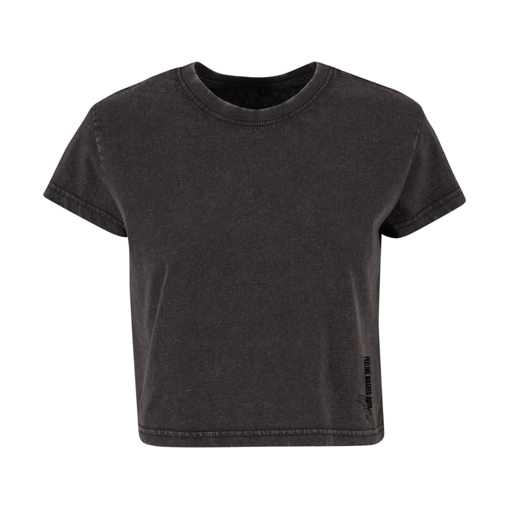 Washed Out Range | Vintage Boxy Crop T-Shirt | Black