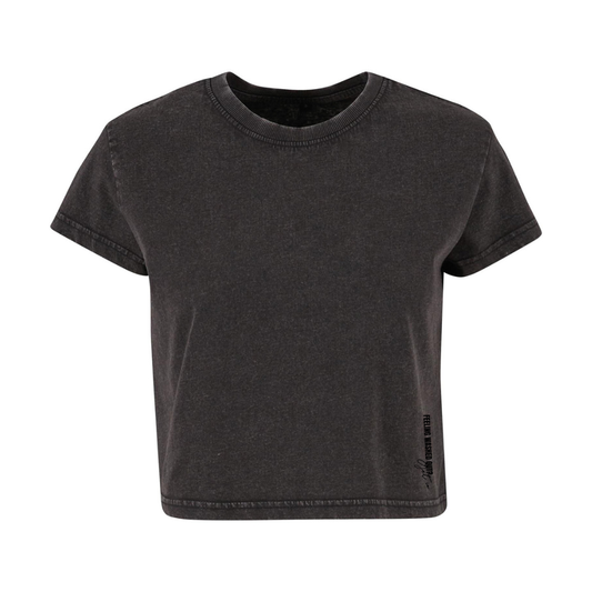 Washed Out Range | Vintage Boxy Crop T-Shirt | Black