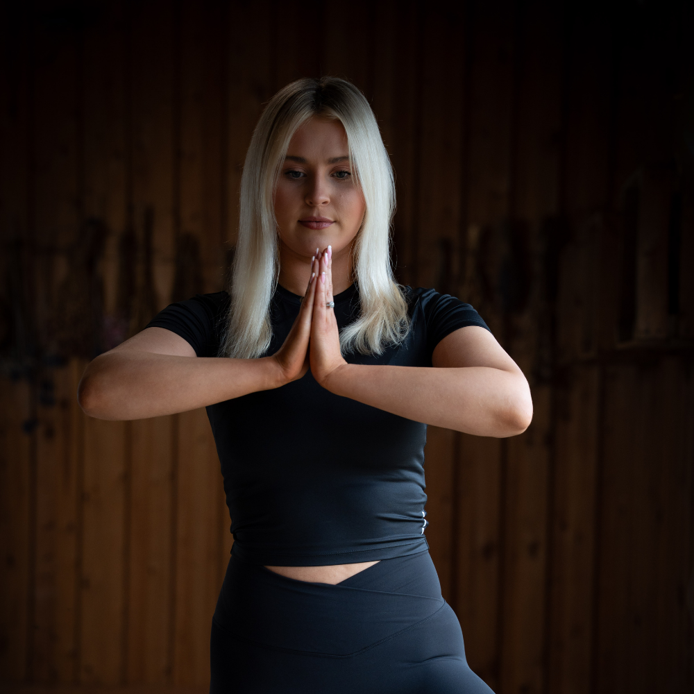 Stretch Collection | Cross Front Yoga Pants | Black