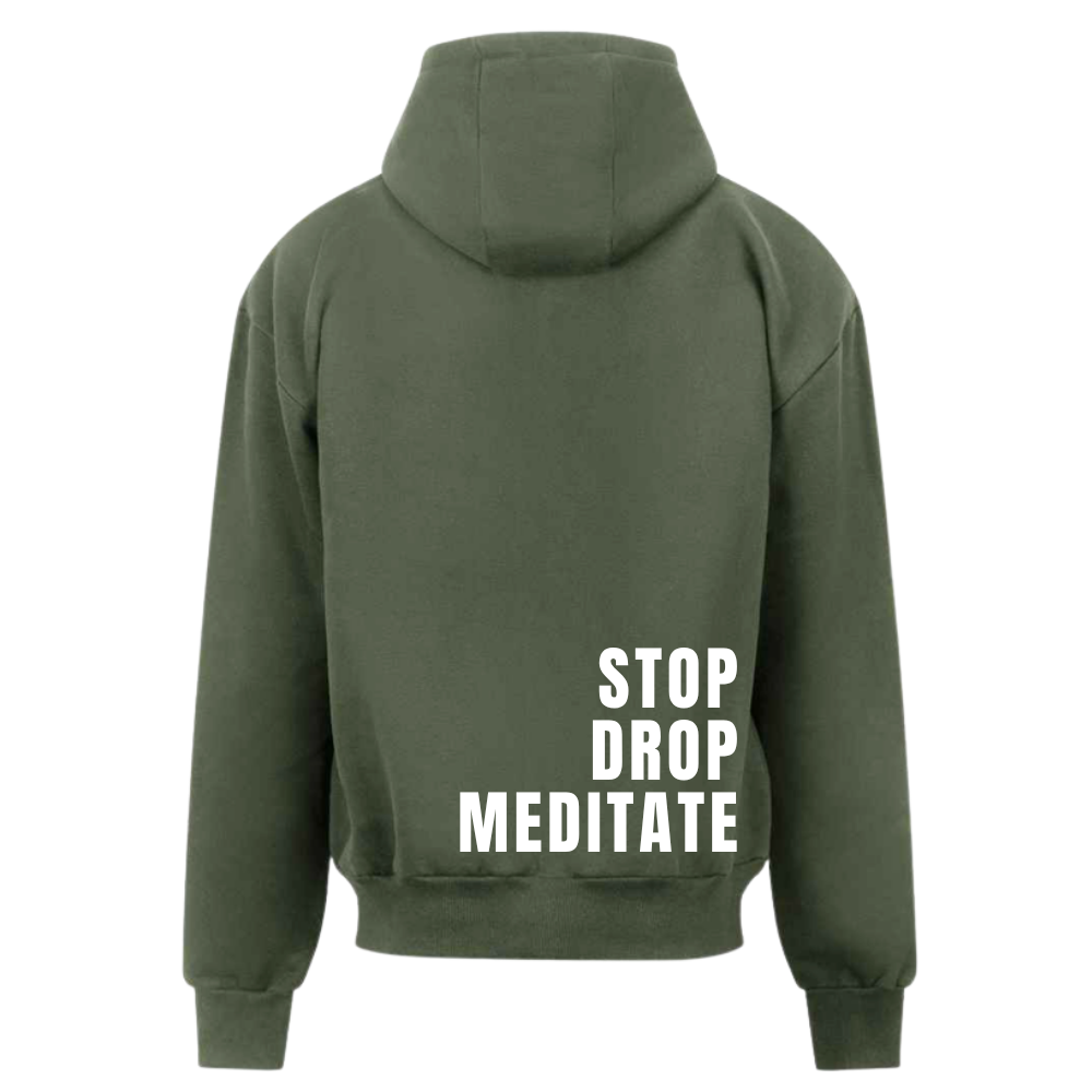 Stop Drop Meditate Range | Mental Health Hoodie | Khaki