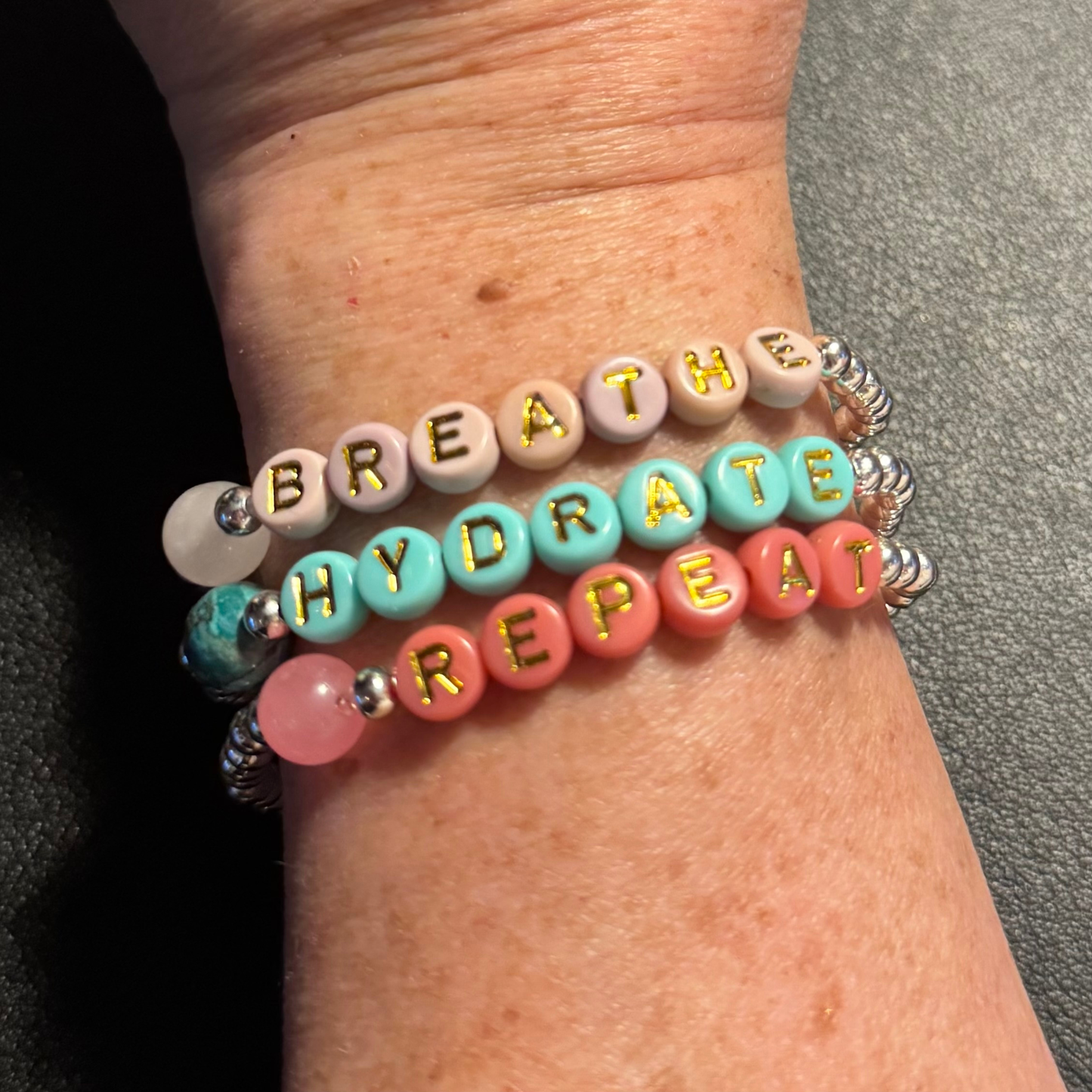 BREATHE Bracelet | Got Your Six BSpoke Bracelets | Silver and Rose Bracelet