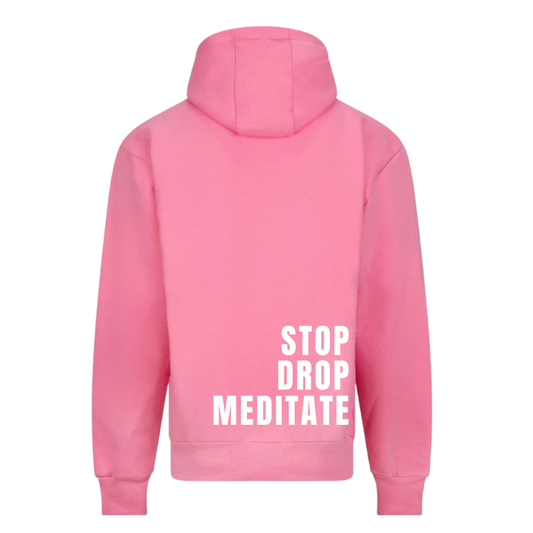 Stop Drop Meditate Range | Mental Health Hoodie | Bubblegum Pink