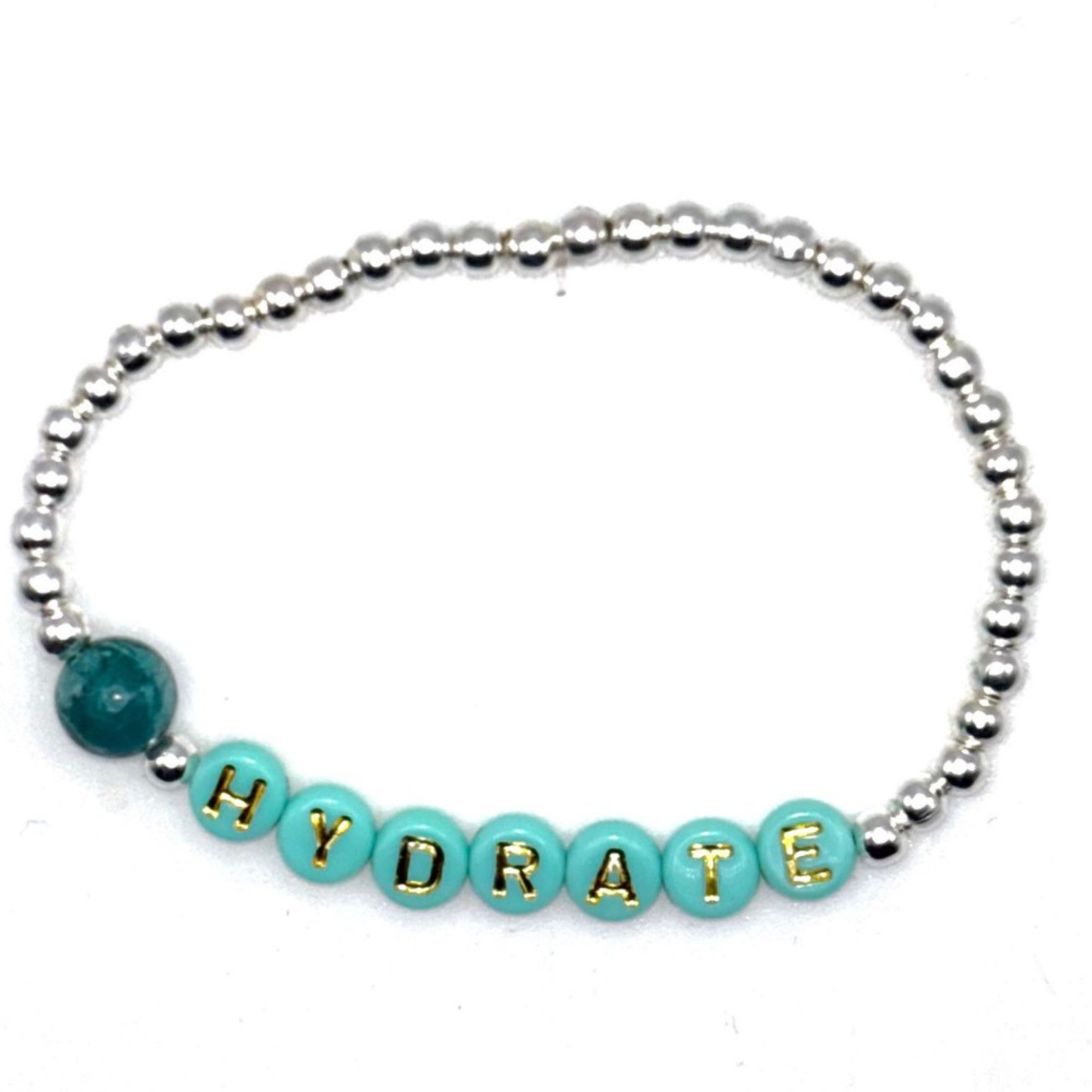 HYDRATE Bracelet | Got Your Six BSpoke Bracelet | Silver and Aqua Bracelet