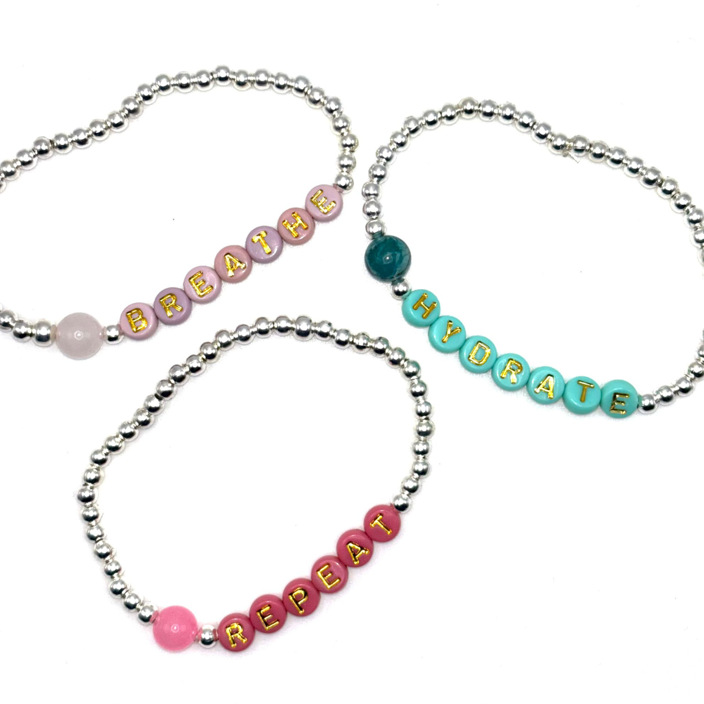 HYDRATE Bracelet | Got Your Six BSpoke Bracelet | Silver and Aqua Bracelet