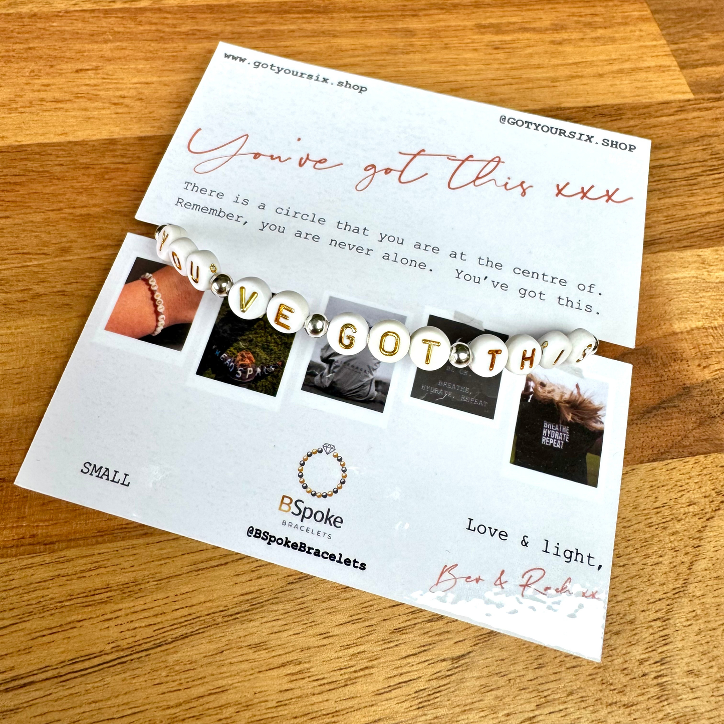 YOU'VE GOT THIS Bracelet | Got Your Six BSpoke Bracelets | Silver and White Bracelet