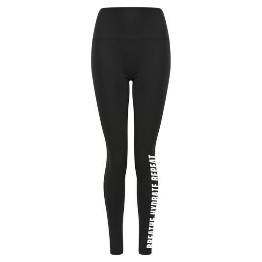 Breathe Hydrate Repeat Range | Black Fitted Leggings | Adult Leggings