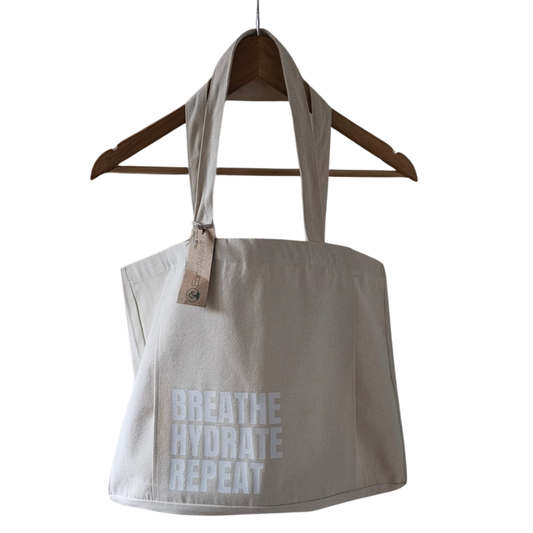 Strength Collection | Breathe Hydrate Repeat Yoga Bag | Natural