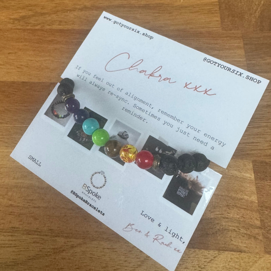 Chakra Bracelet | Got Your Six BSpoke Bracelet | Black Lava and Multi Beads Bracelet