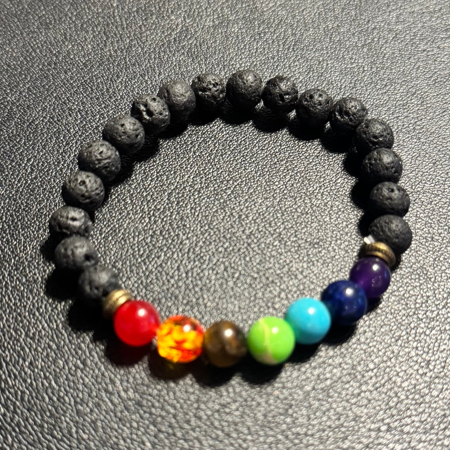 Chakra Bracelet | Got Your Six BSpoke Bracelet | Black Lava and Multi Beads Bracelet