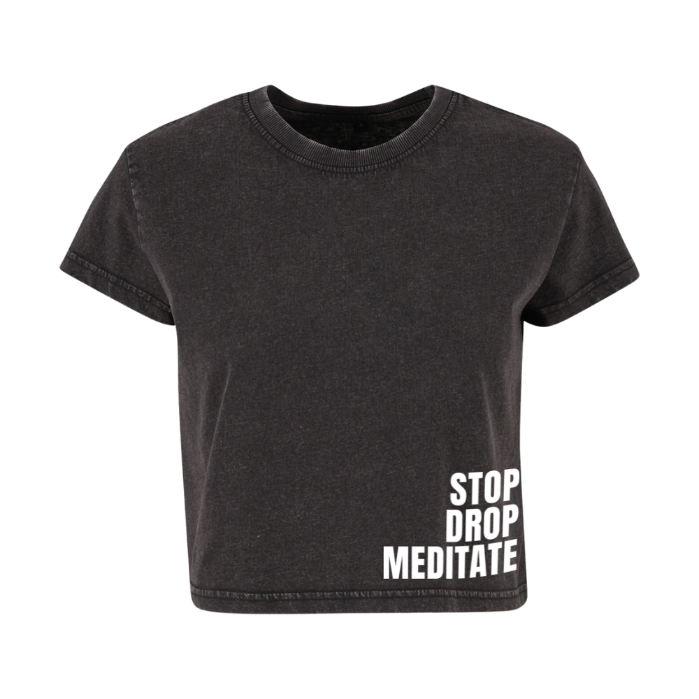 Stop Drop Meditate Range | Vintage Boxy Tee | Black