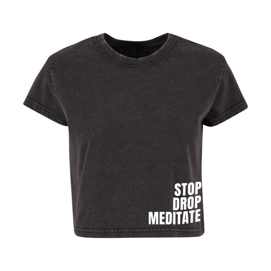Stop Drop Meditate Range | Vintage Boxy Tee | Black