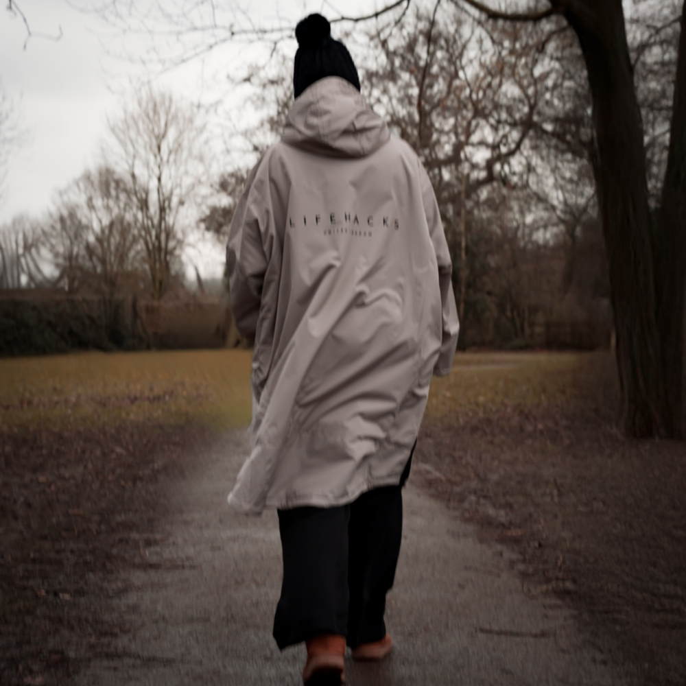 Storyteller Collection | Life Hacks All Weather Robe | Stone and Black