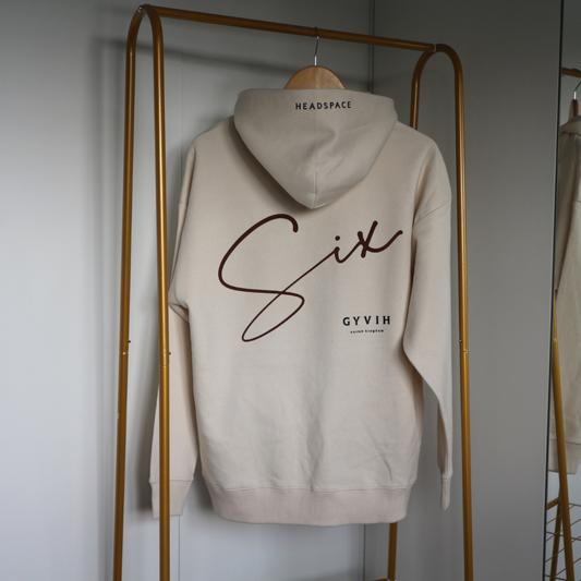 Six Hoodie | Got Your Six Headspace | Mental Health Hoodie | Natural Raw
