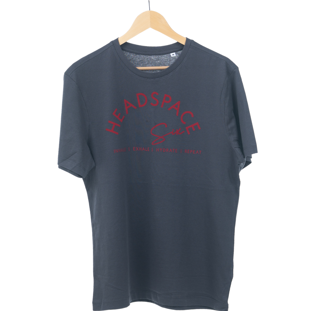 Simple T-shirt | HEADSPACE | Charcoal and Red