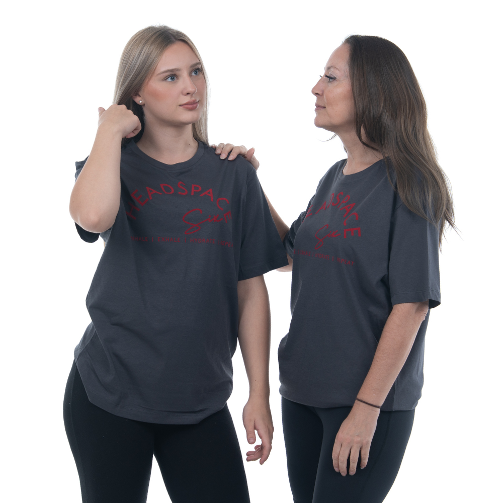 Simple T-shirt | HEADSPACE | Charcoal and Red