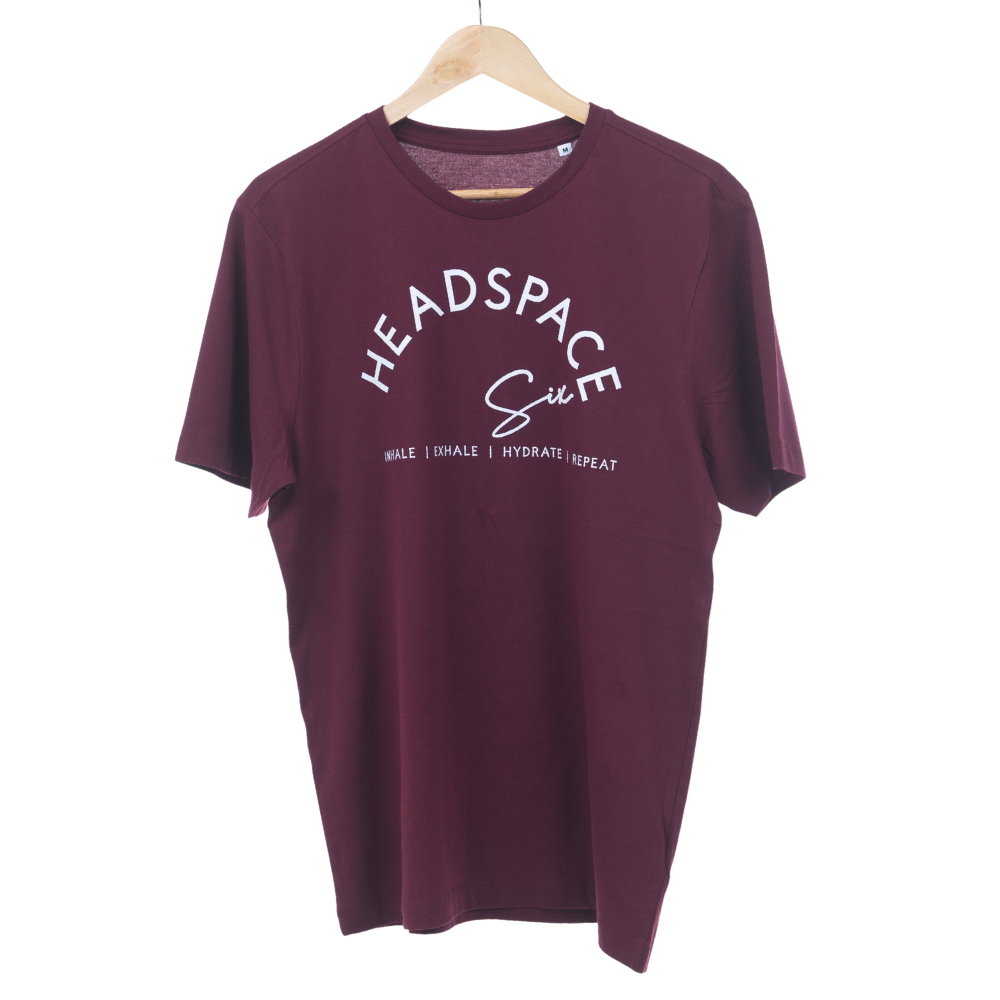 Simple T-shirt | HEADSPACE | Maroon and White