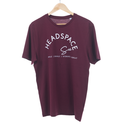 Simple T-shirt | HEADSPACE | Maroon and White
