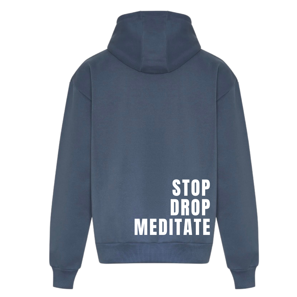 Stop Drop Meditate Range | Mental Health Hoodie | Atlantic blue