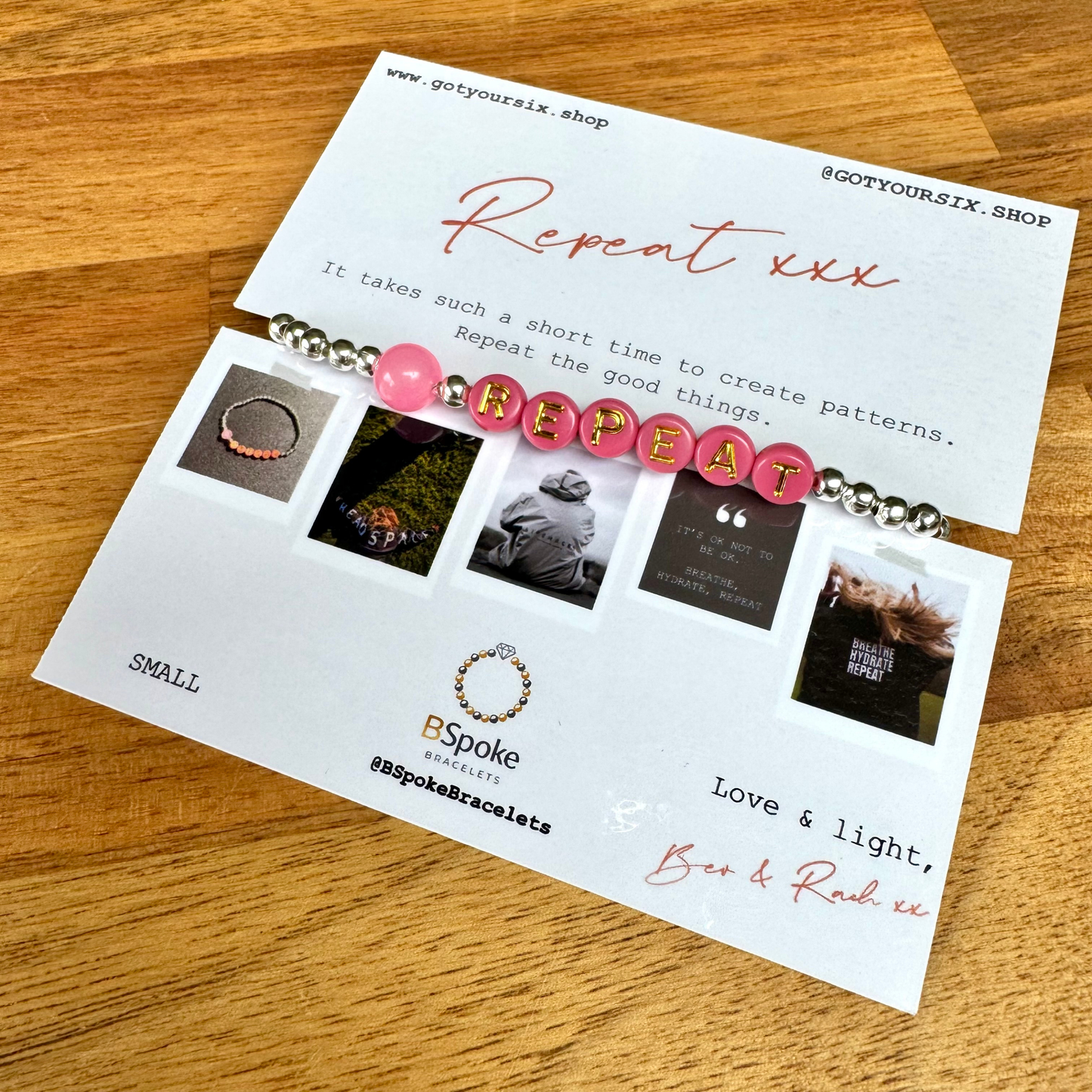 REPEAT Bracelet | Got Your Six BSpoke Bracelets | Silver and Pink Bracelet