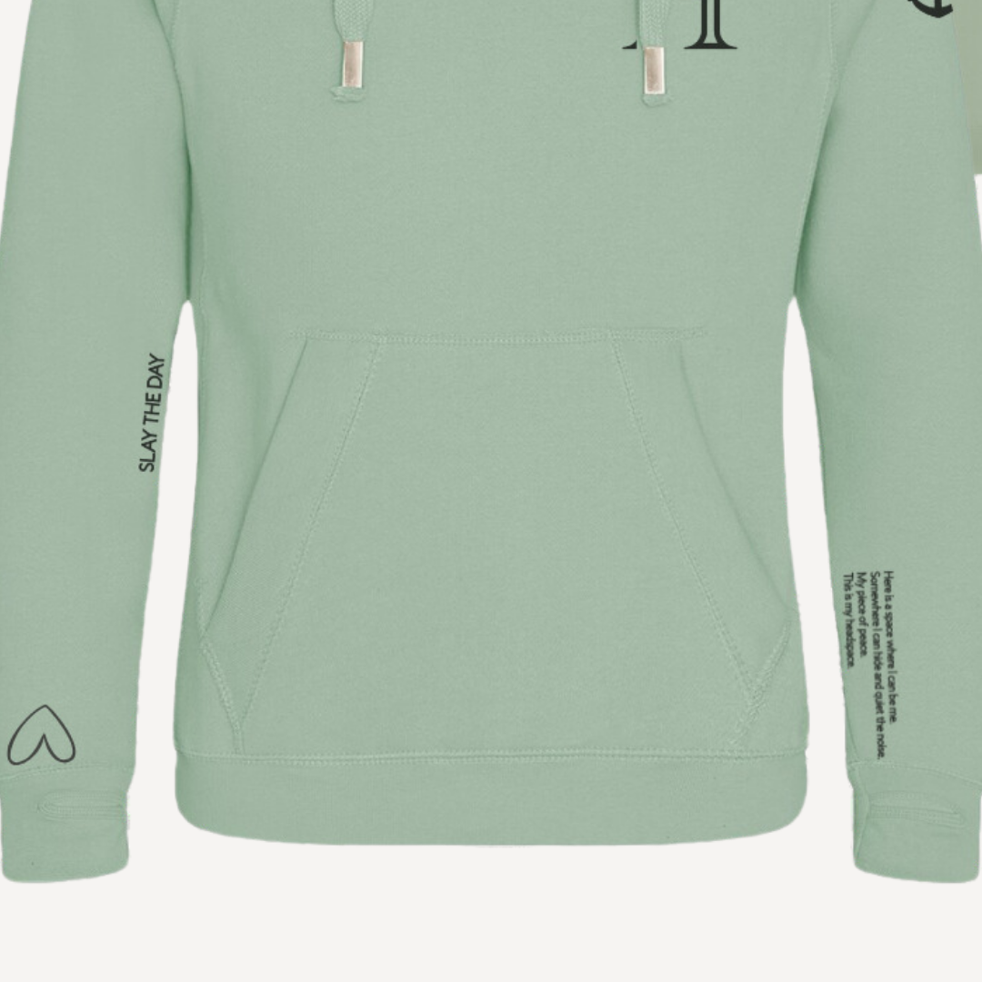 ANCHOR | Dusty Green Cross Neck Hoodie | Heavyweight Any Gender Hoodie