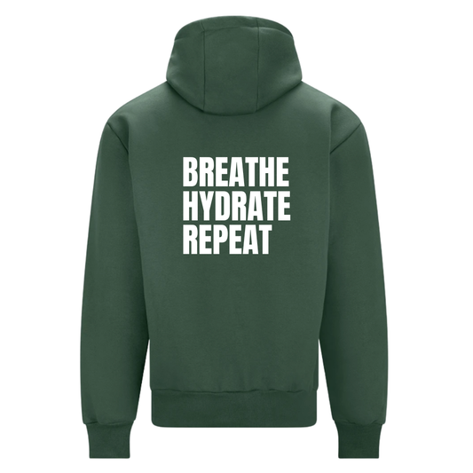 Strength Collection | Breathe Hydrate Repeat Hoodie | Bottle Green