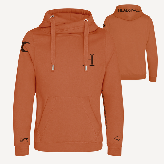 GROUND | Ginger Cross Neck Hoodie | Heavyweight Any Gender Hoodie