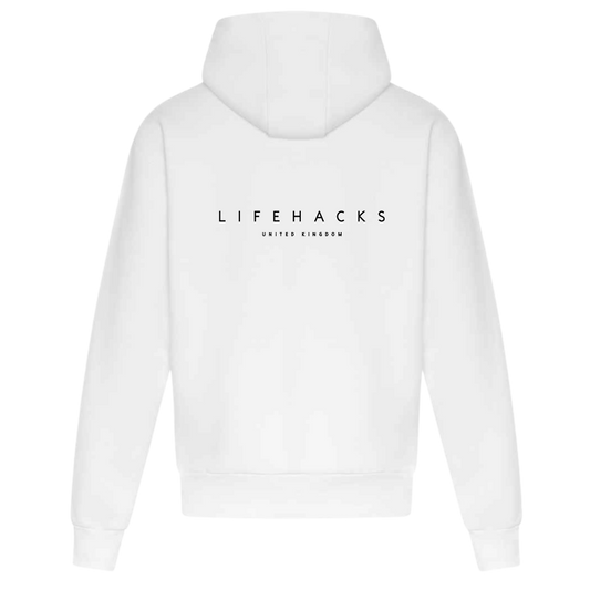 Storyteller Hoodie | Life Hacks Hoodie | Unisex Oversized Hoodie | White