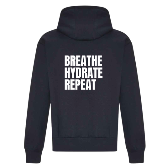 Strength Collection | Breathe Hydrate Repeat Hoodie | Navy