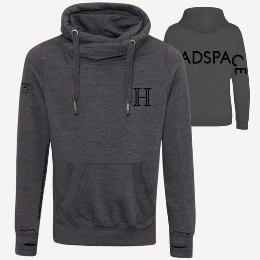 STRENGTH | Charcoal Cross Neck Hoodie | Heavyweight Any Gender Hoodie