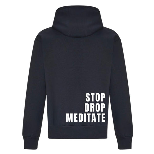 Stop Drop Meditate Range | Mental Health Hoodie | Navy