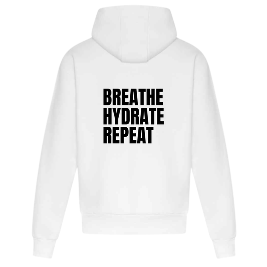 Strength Collection | Breathe Hydrate Repeat Hoodie | White